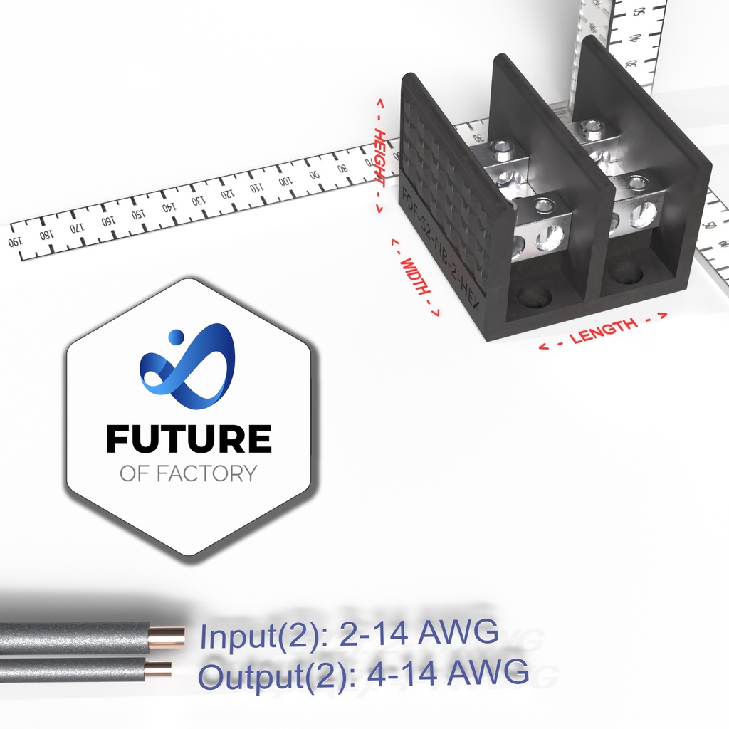 FOF-S2-NB-2-HEX-2 Two Phase Power Distribution / Terminal Block