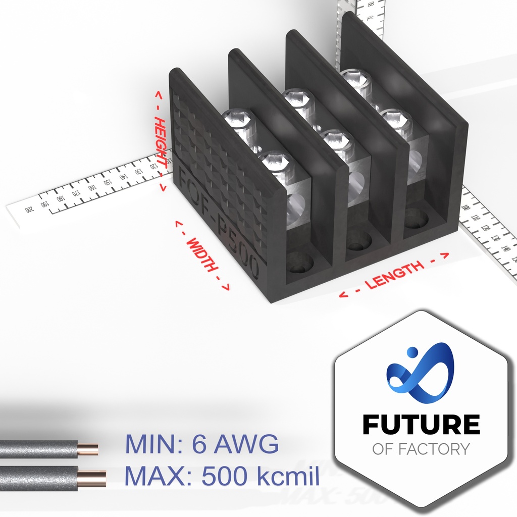 FOF-P500-3 Three Phase Power Distribution / Terminal Block